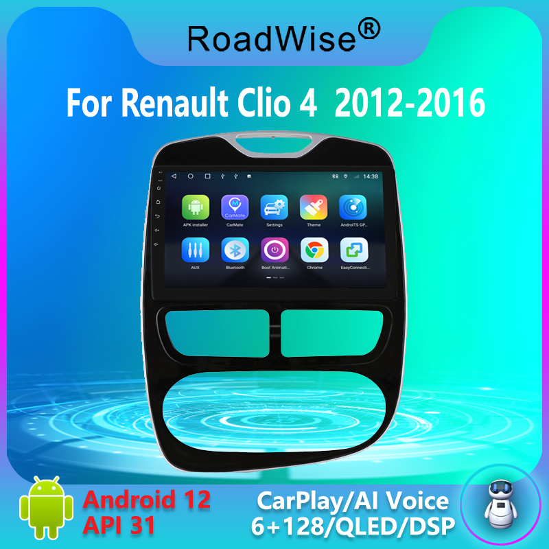 Roadwise-Autoradio Android Carplay pour Renault Clio 3, 4 ZOE, 2012, 2013, 2014, 2015, Limitation, 4G, Wifi, DVD, 2 Din, GPS Autoradio n° 1