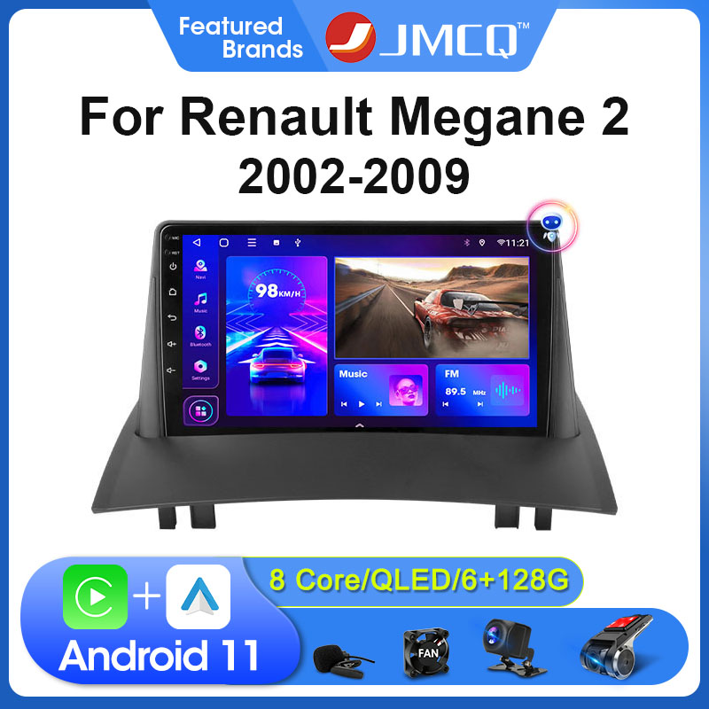 Autoradio Android 11, Navigation GPS, Carplay, 4G, Lecteur VidÃ©o, StÃ©rÃ©o, 2Din, UnitÃ© Centrale, Limitation, pour Voiture Renault Megane 2 (2002-2009) n° 1