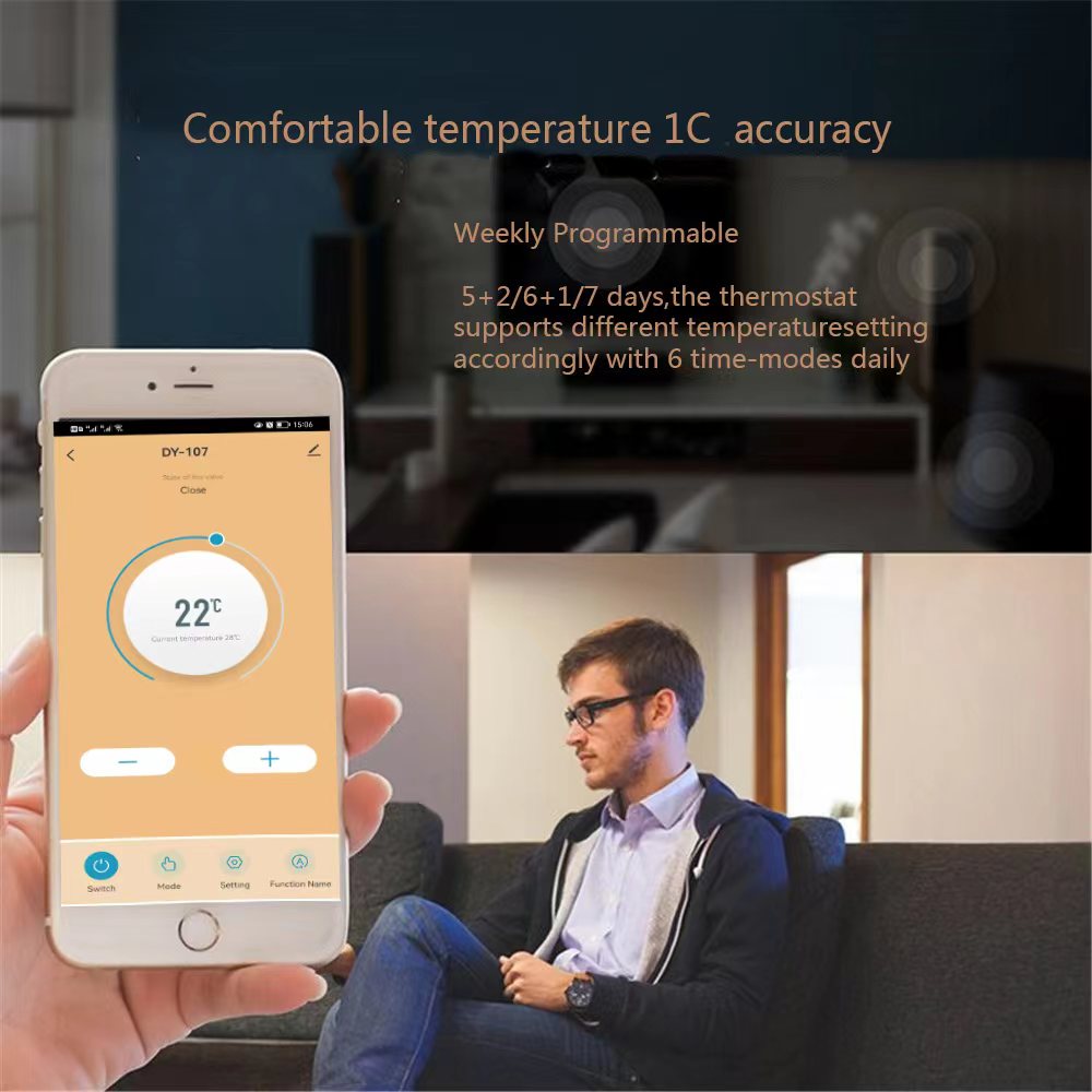 Tuya â€“ Thermostat intelligent WiFi, Ã©cran tactile LCD, pour l'eau, chauffage Ã©lectrique au sol, chaudiÃ¨re Ã  gaz, fonctionne avec Alexa Google n° 4