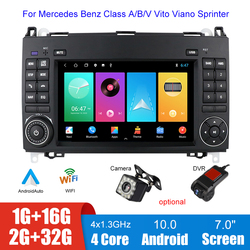 Autoradio Android pour Mercedes Benz Vito Sprinter Classe A B V B200 Wrationnal A200 W245 W639 VW, lecteur MP5, audio de voiture, Ã©cran 7 , 12V small picture n° 1