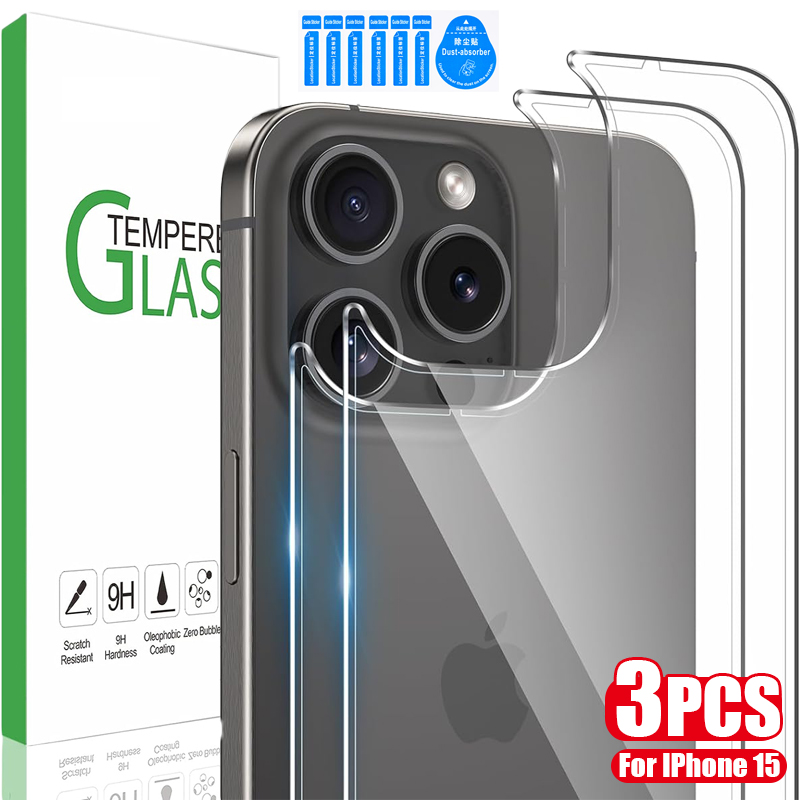 Film de protection arriÃ¨re en verre HD pour iPhone, couverture complÃ¨te, pour modÃ¨les 15, 15 Pro Max, 15 Plus n° 1