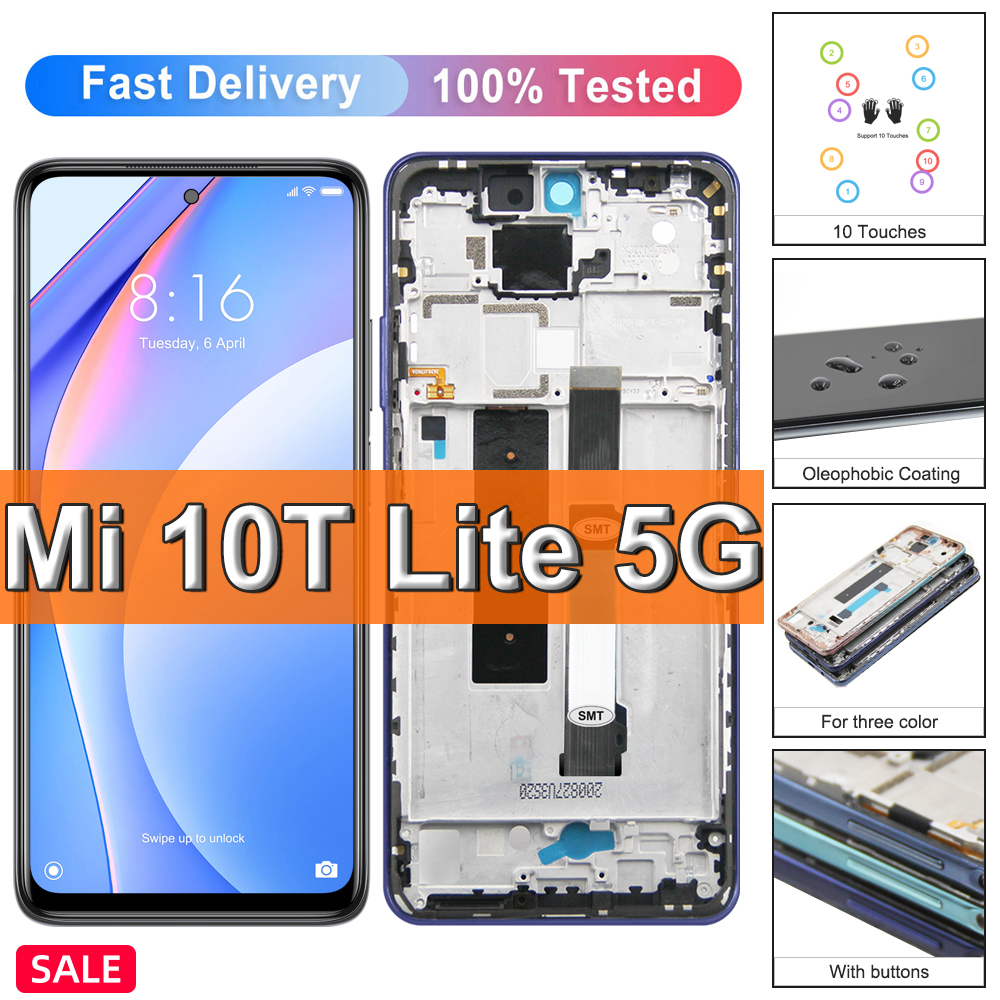 Remplacement de l'Ã©cran tactile LCD avec cadre, Xiaomi Mi 10T Lite 5G, Ata 10T Lite, MPF J17G, Original n° 1