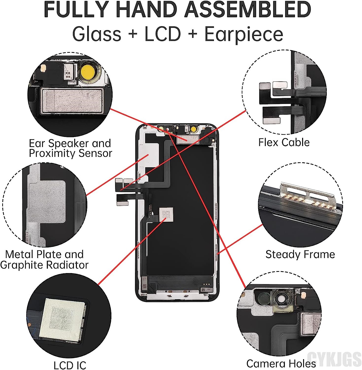 Écran tactile LCD de remplacement pour iPhone X, avec Hébergements eur 3D, pour modèles 11 Pro Max n° 3