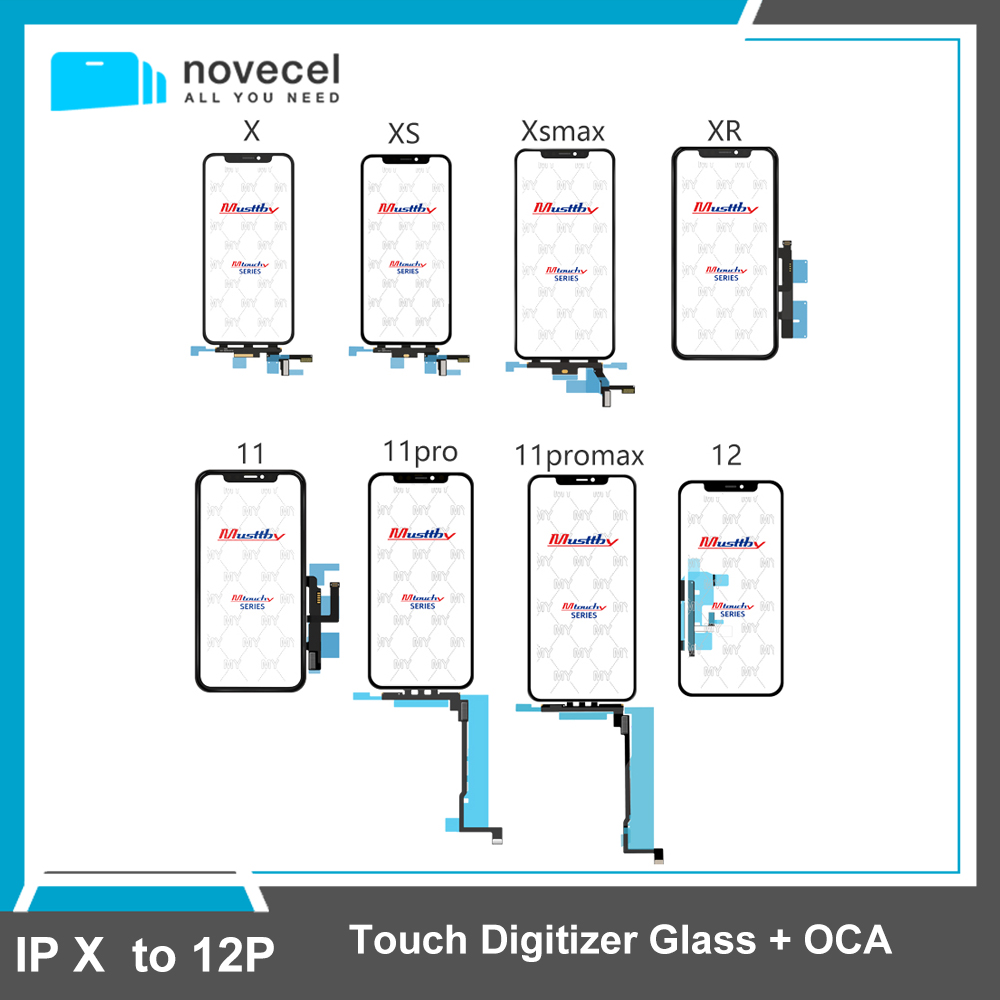 NOVECEL-NumÃ©riseur tactile OEM avec colle OCA, verre de copie, piÃ¨ces de rechange d'Ã©cran, iPhone 11Pro X Xs Max Poly 11 12 Pro, 10 piÃ¨ces n° 1