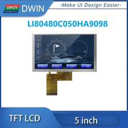 DWIN-Ã‰cran LCD TFT IPS avec Wild RVB, Haute LuminositÃ©, 5 Pouces, 900nit, 800x480, LI80480C050HA9098