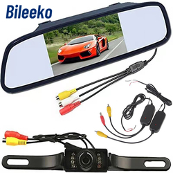 Bileeko-RÃ©troviseur de voiture avec camÃ©ra de recul, Ã©cran de moniteur de voiture avec Wifi, 4.3 pouces small picture n° 1