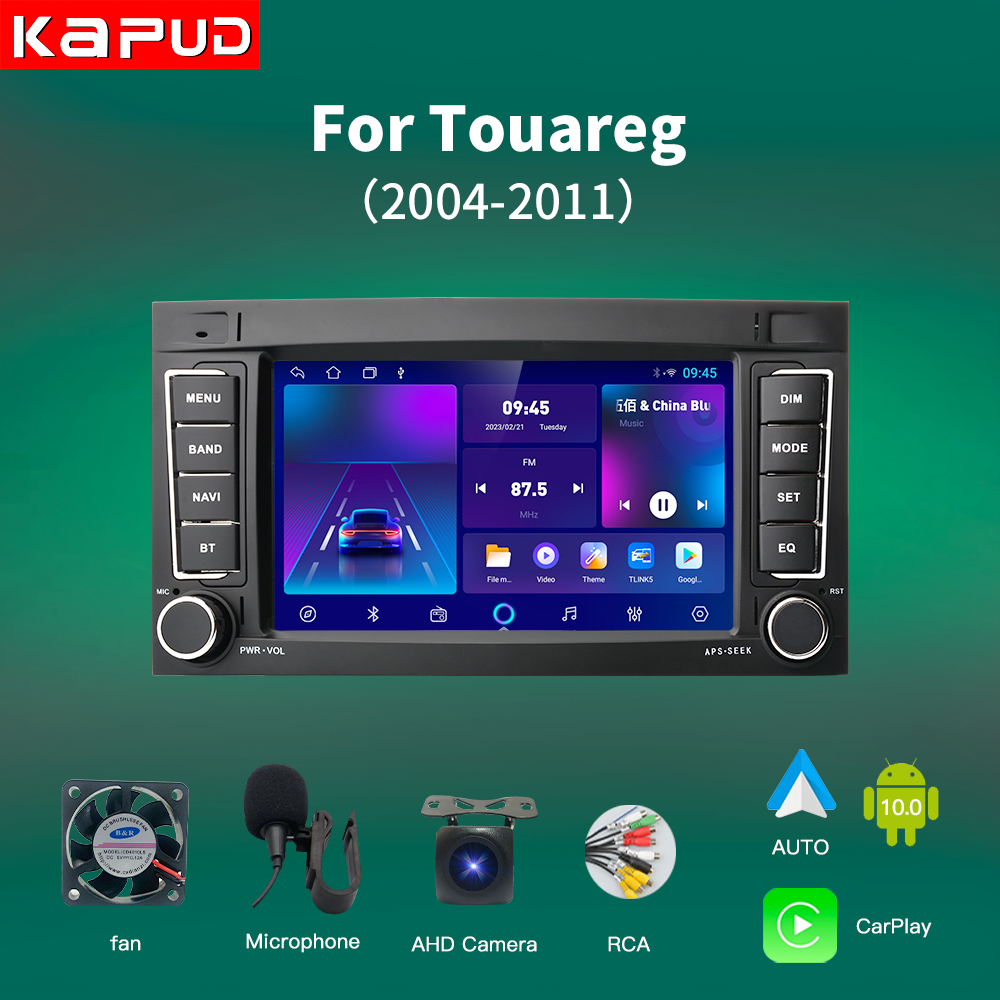 Kapud-Autoradio Android 7, Navigation GPS, DSP, 4G, CarPlay, avec Commandes au Volant, pour Voiture VW Touareg (2004-2011), Transporter T5 Multivan n° 1