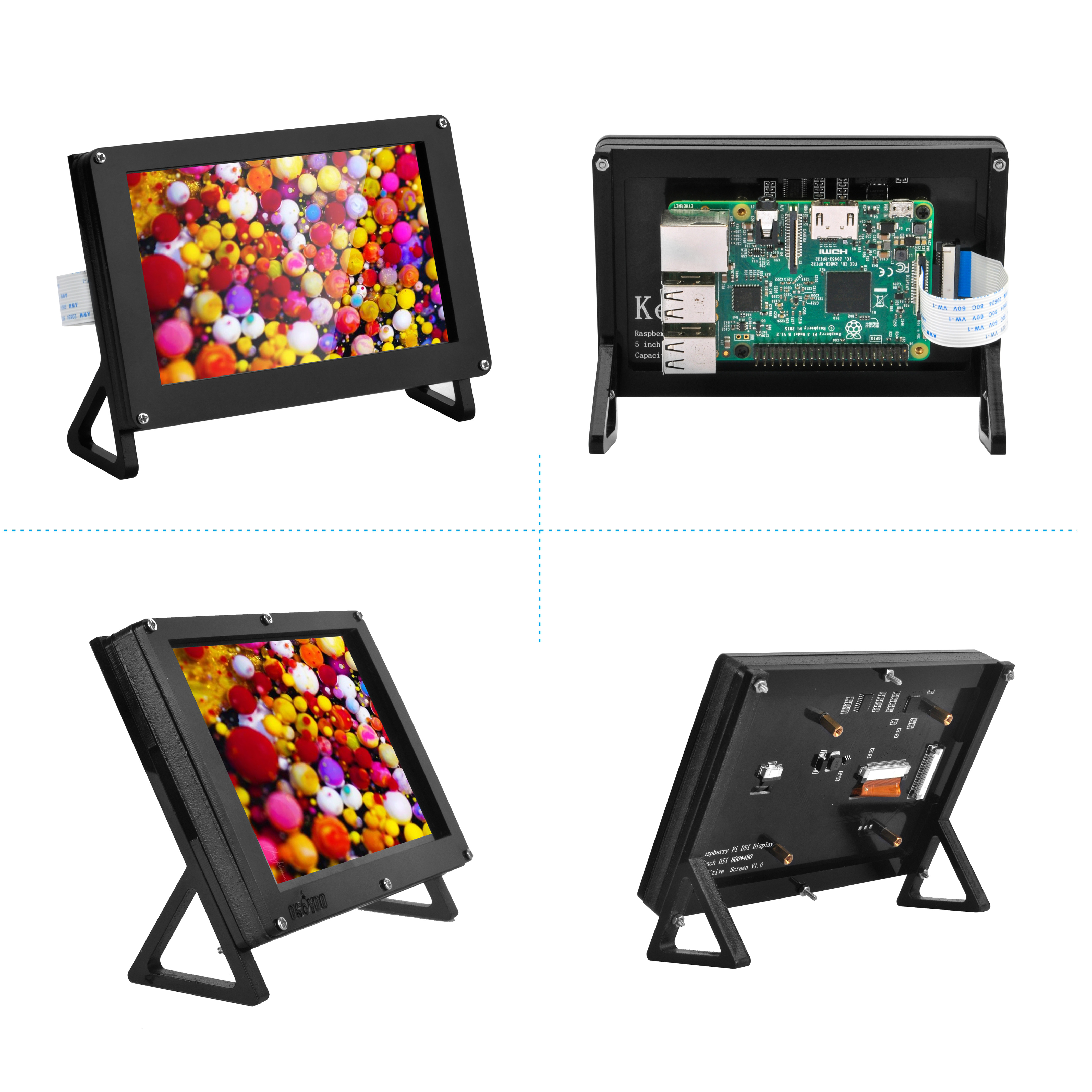 OSOYOO â€“ Ã©cran tactile LCD DSI de 5 pouces, 800x480, avec support Portable, pour Raspberry Pi 4 3B + 2 n° 1