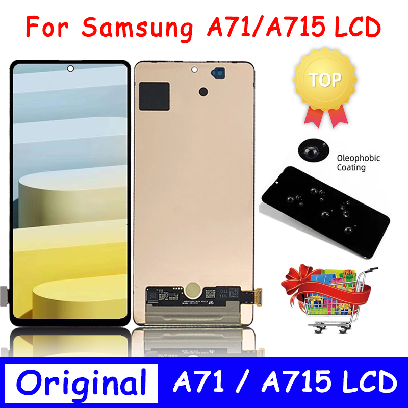 Ã‰cran tactile LCD Super AMOLED, avec empreinte digitale, pour Samsung Galaxy A71 A715 A715F A715W A715X, Original n° 1