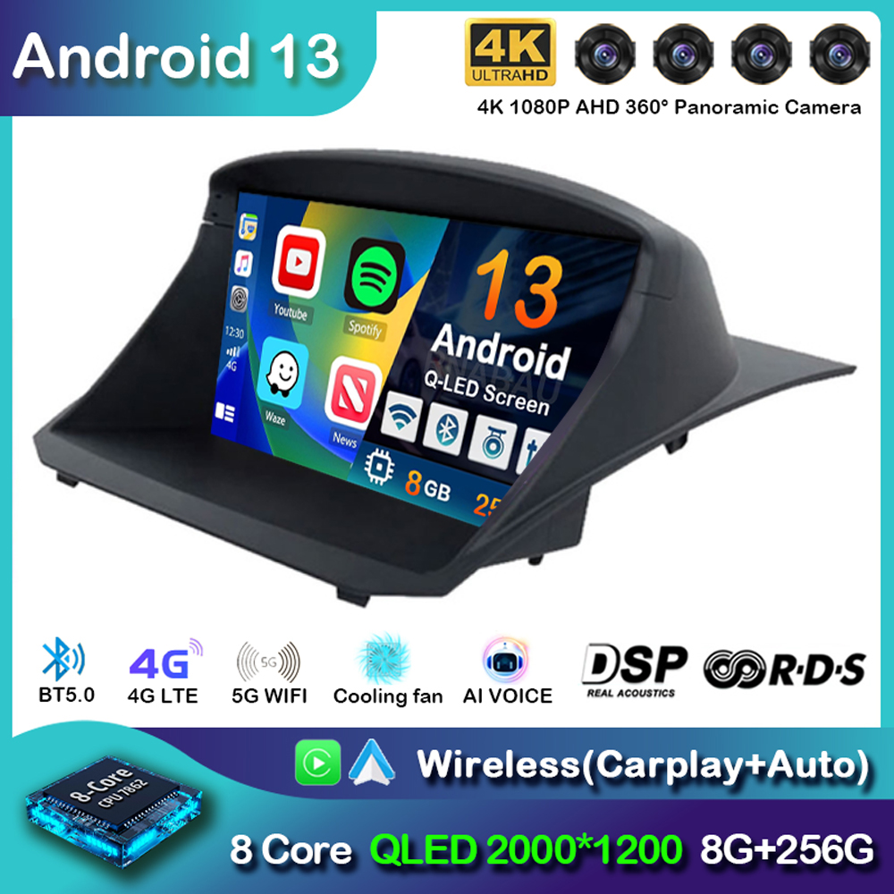 Autoradio Carplay Android 13 avec Navigation GPS, Lecteur VidÃ©o StÃ©rÃ©o, CamÃ©ra 2009, UnitÃ© Centrale pour Voiture Ford Fi.C. (2017-360) n° 1