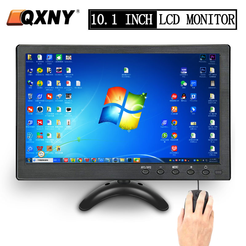 QXNY-Moniteur de voiture avec HDMI et VGA, 10.1 pouces, pour tÃ©lÃ©vision et ordinateur, Ã©cran LCD pour documents, camÃ©ra de recul et systÃ¨me de sÃ©curitÃ© domestique n° 1