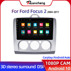 Ruancheng-Autoradio Android pour Ford Focus 2, 3, Mk2, Mk3, 2004, 2005-2011, AI Voice Carplay, 4G Limitation, GPS, 2 Din Autoradio