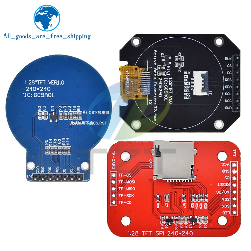 Ã‰cran TFT LCD rond pour Ardu37, technologie RVB, pilote GC9A01, 4 fils, interface Ã©ventuelles I, 1.28x240 PCB, 240 pouces, 240x240 n° 6