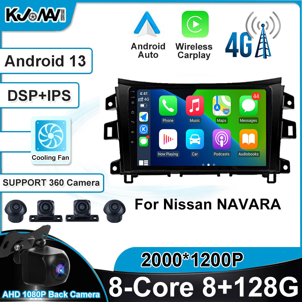 Lecteur de voiture sans fil pour Nissan Navara Frontier, Android 13, Ã©cran tactile automatique, limitation Carplay, NP300, 2015-2017, 2 Din n° 1