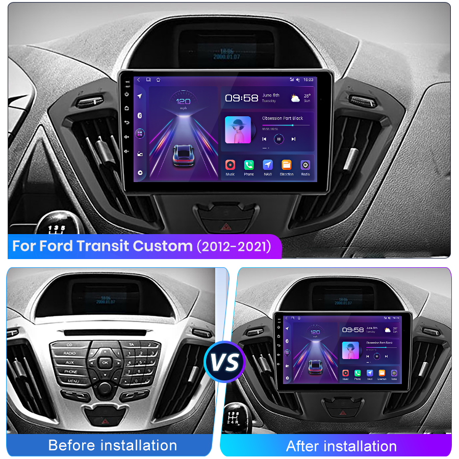 AWESAFE-Autoradio sans fil Android CarPlay pour Ford, ATIC bt, 2012-2021, 2013, 2014, 2015, 2020, Limitation, Autoradio, DVD n° 2