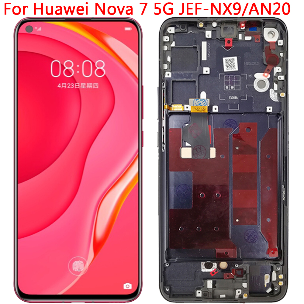 Nouveau Pour Huawei Nova 7 5G Ã‰cran LCD Avec Cadre 6.53 Huawei Nova 7 JEF-NX9 JEF-AN20 Affichage LCD Ã‰cran Tactile AssemblÃ©e n° 1