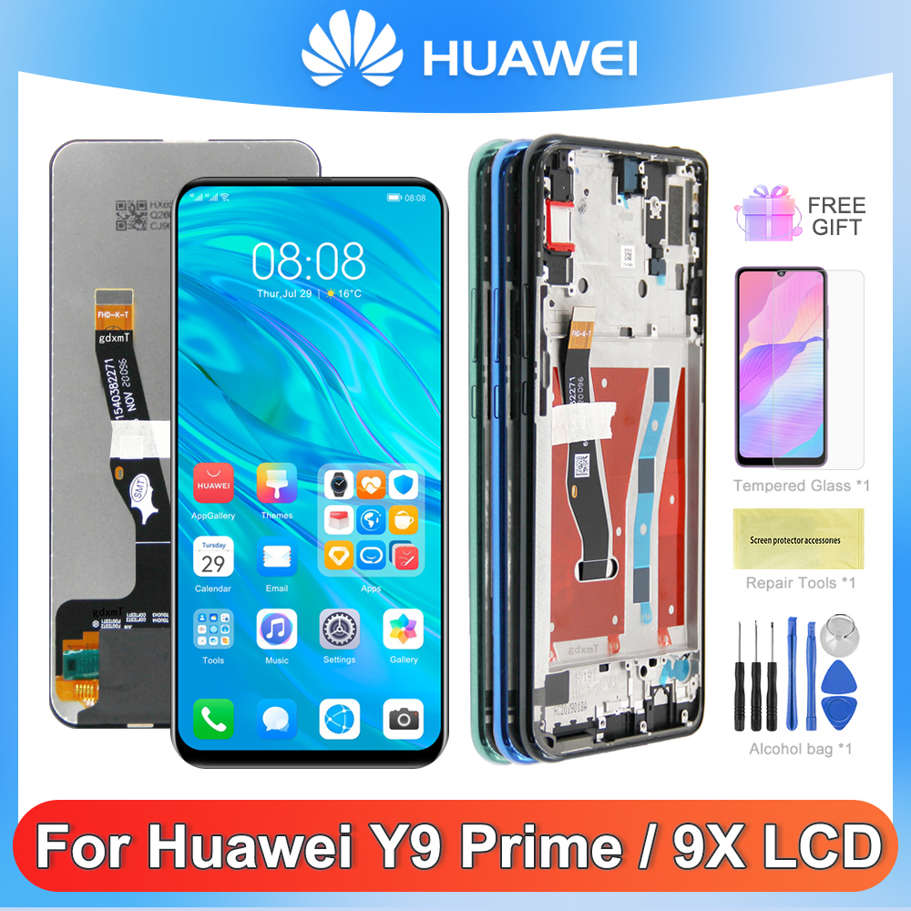 Y9 Prime 2019 AMOLED 6.5 Ã‰cran Pour Huawei P Smart Z STK-LX1 10 Doigt LCD Ã‰cran Tactile Digitizer Remplacer Pour Honor 9X (Global) n° 1