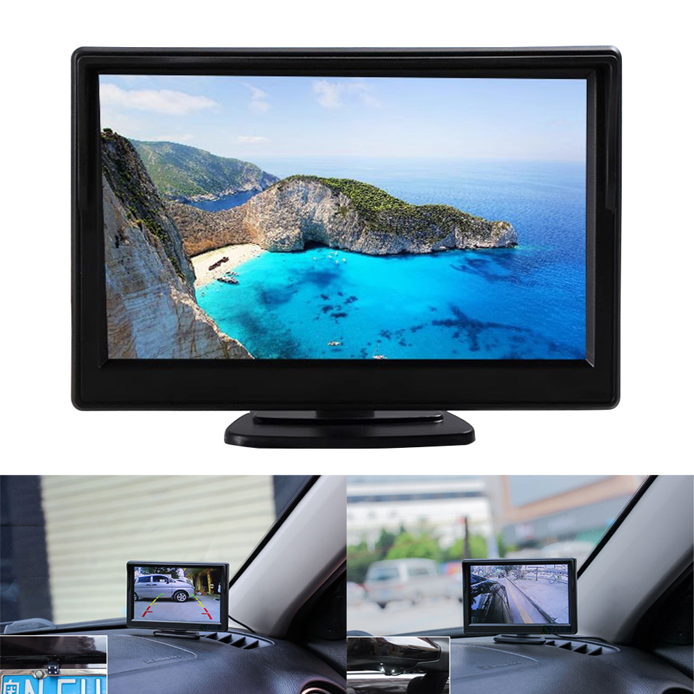 Ã‰cran d'affichage de moniteur HD TFT LCD, entrÃ©e AV bidirectionnelle, camÃ©ra de recul de recul, pliable, Ã©cran de limitation de voiture, 4.3 , 5 n° 4