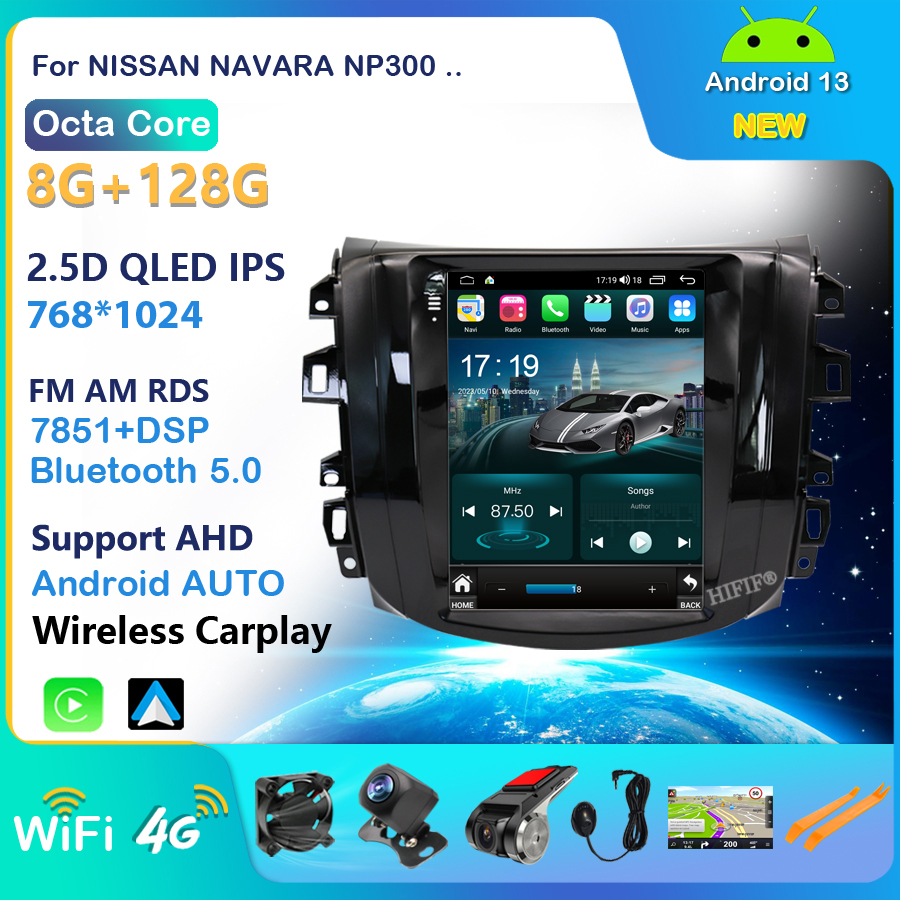 Autoradio Android, Ã©cran Tesla, 6 go Ram, 2017 go Rom, unitÃ© centrale Audio, GPS, rÃ©cepteur stÃ©rÃ©o, Octa core, pour voiture Nissan NP300 Navara (2019 â€“ 128) n° 1