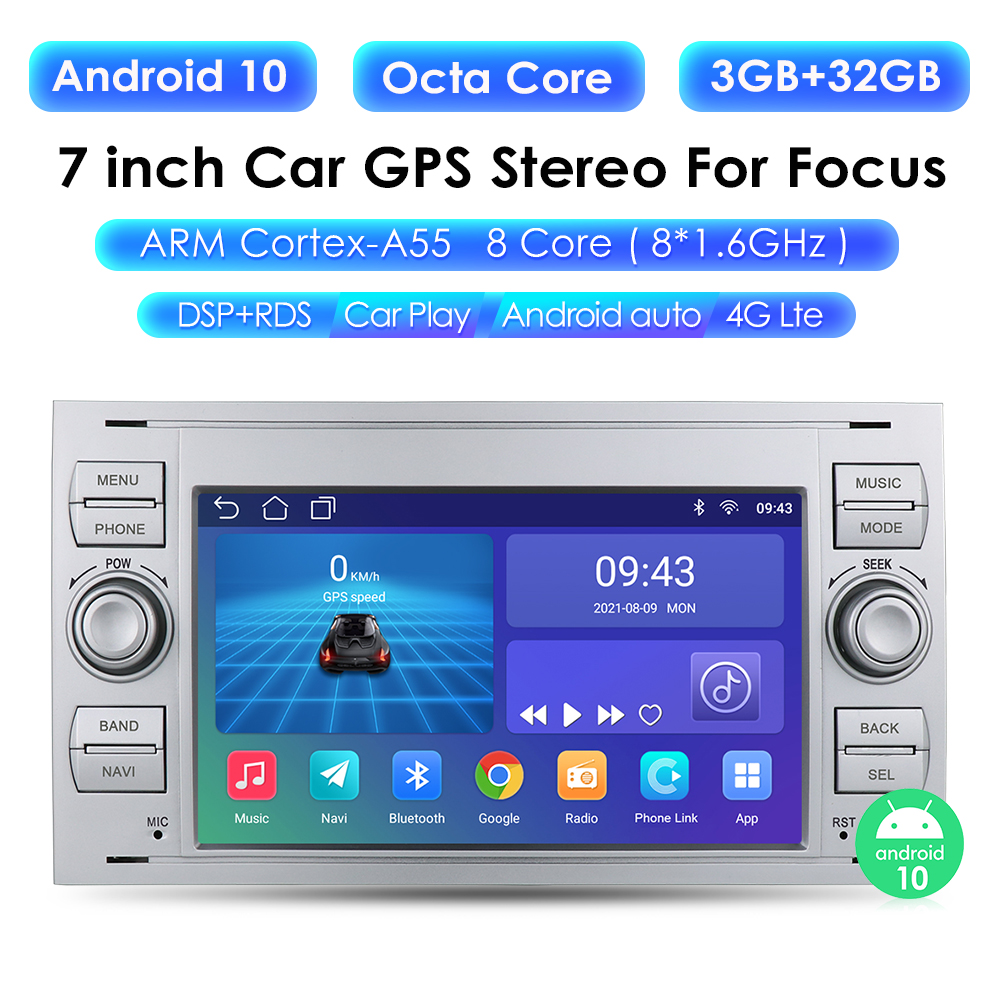 Autoradio 32G Android 12 pour Ford Mondeo S-max Focus C-MAX Galaxy Kuga Fi.C. ATIC ktallergique Auto StÃ©rÃ©o Audio GPS 2DIN n° 2