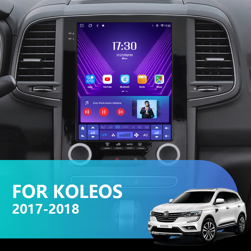 JMCQ-Autoradio Android 12 pour Renault Koleos, Lecteur VidÃ©o, Limitation, 2 Din, Renault Koleos, Megane 4, Samsung SM6, Carplay isman 2017-2019, Style de Positionnement n° 3