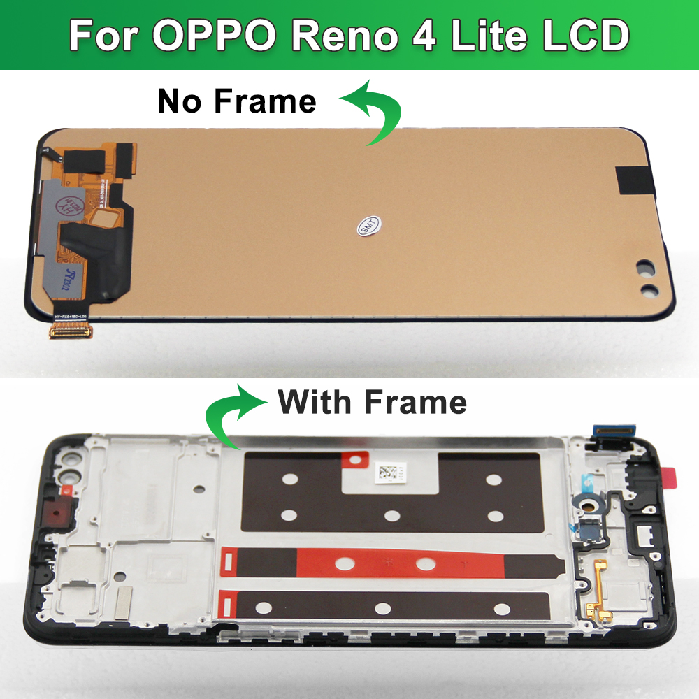 Ensemble écran tactile LCD de remplacement, avec châssis, pour Oppo Reno4 Lite CPH2125 n° 4
