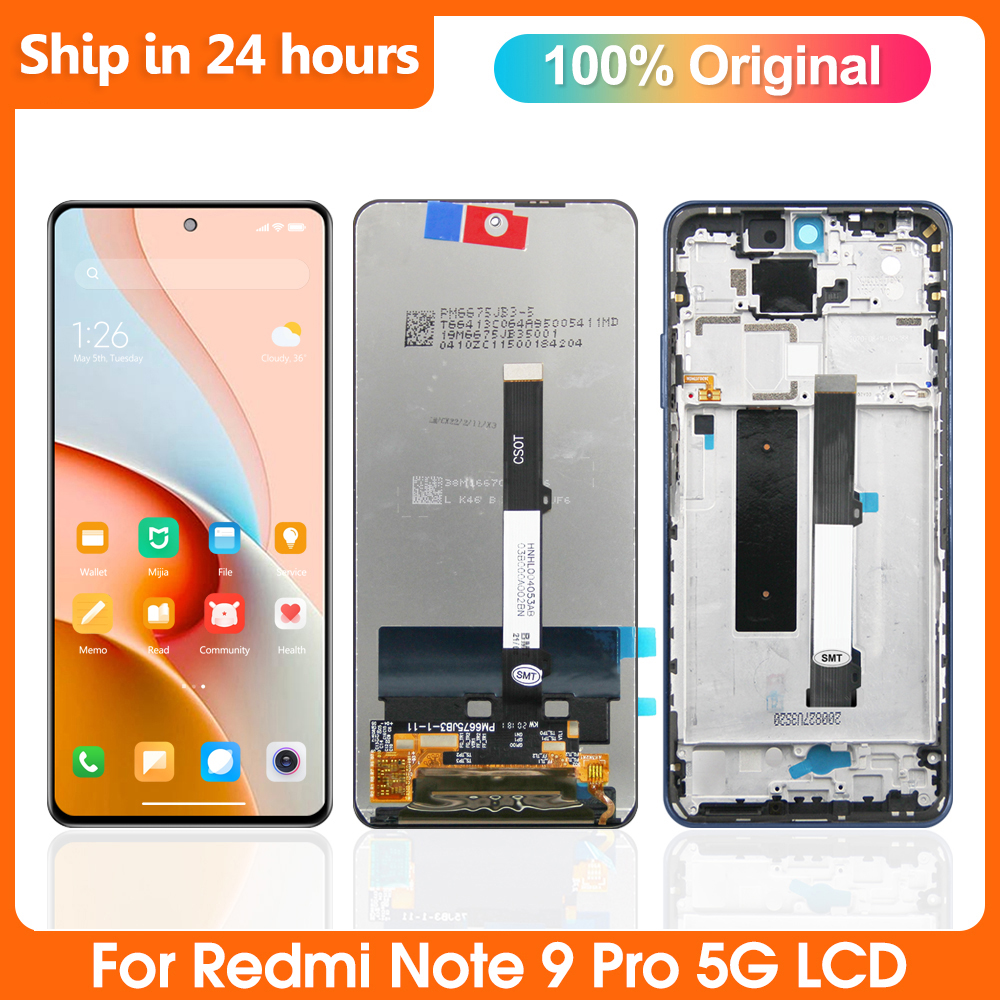 Ã‰cran tactile LCD de remplacement, 6.67 pouces, pour Xiaomi Redmi Note 9 Pro 5G MPF J17C, original n° 1