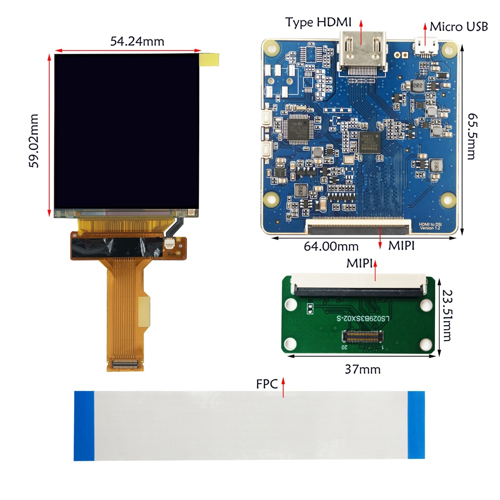 Ã‰cran d'affichage LCD MIPI avec kit de carte de pilote pour Sharp, 2.9 pouces, 1440X1440, LS029B3SX04 n° 3