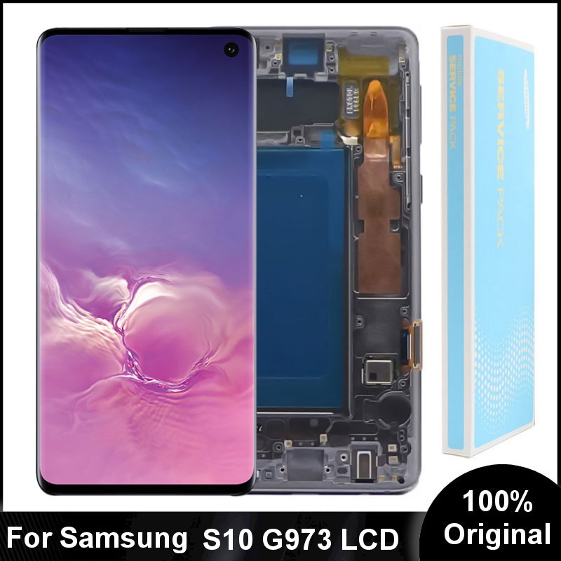 100% 6.1 LCD AMOLED d'origine pour Samsung Galaxy S10 G973 SM-G9730 G973F Affichage SM-G973F/DS et assemblage de HÃ©bergements eur d'Ã©cran tactile n° 1