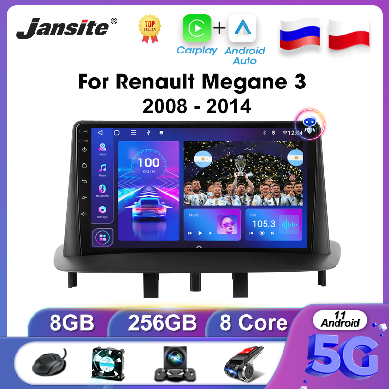 Autoradio Android 11 pour Renault Megane 3, Fluence 2008-2014, Limitation, Lecteur VidÃ©o, DVD, Carplay, Bluetooth, GPS, Wifi, 2 Din, No Clair n° 1