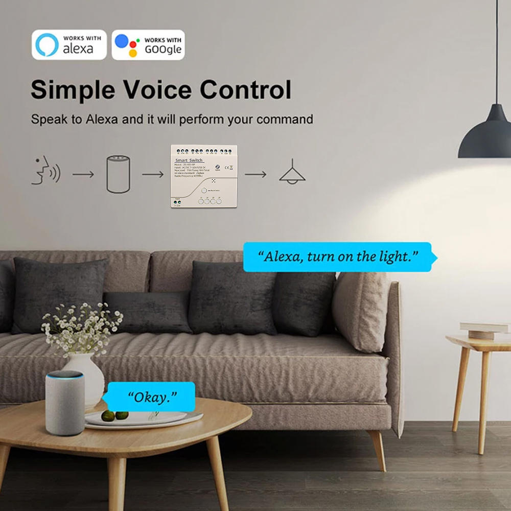 Tuya Zigbee-Commutateur de maison intelligente, tÃ©lÃ©commande sans fil, radio RF 433, 4 canaux, citations pour Zigbee Gateway airies, technologie n° 3