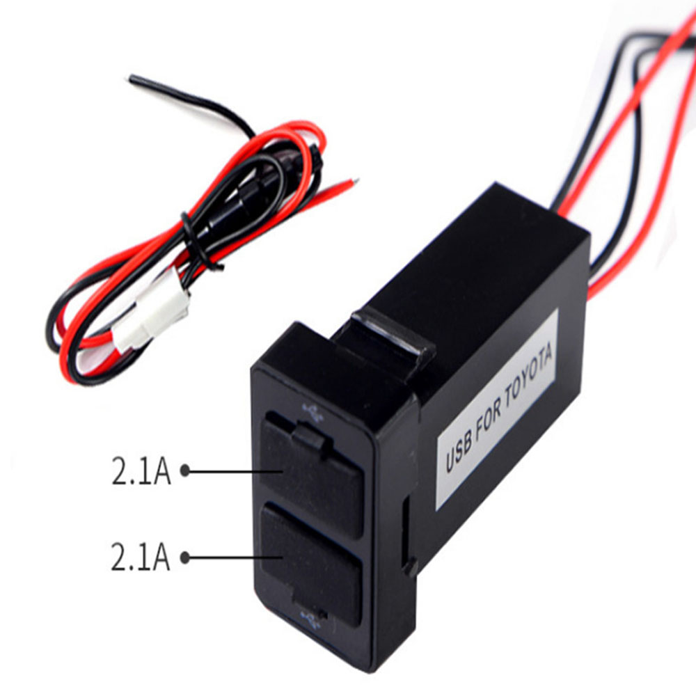 Chargeur USB de voiture avec affichage de voltmÃ¨tre numÃ©rique LED, adaptateur secteur de prise, connecteur de voltmÃ¨tre, port de tourisme pour Toyota, DC 5V-24V, nouveau n° 4