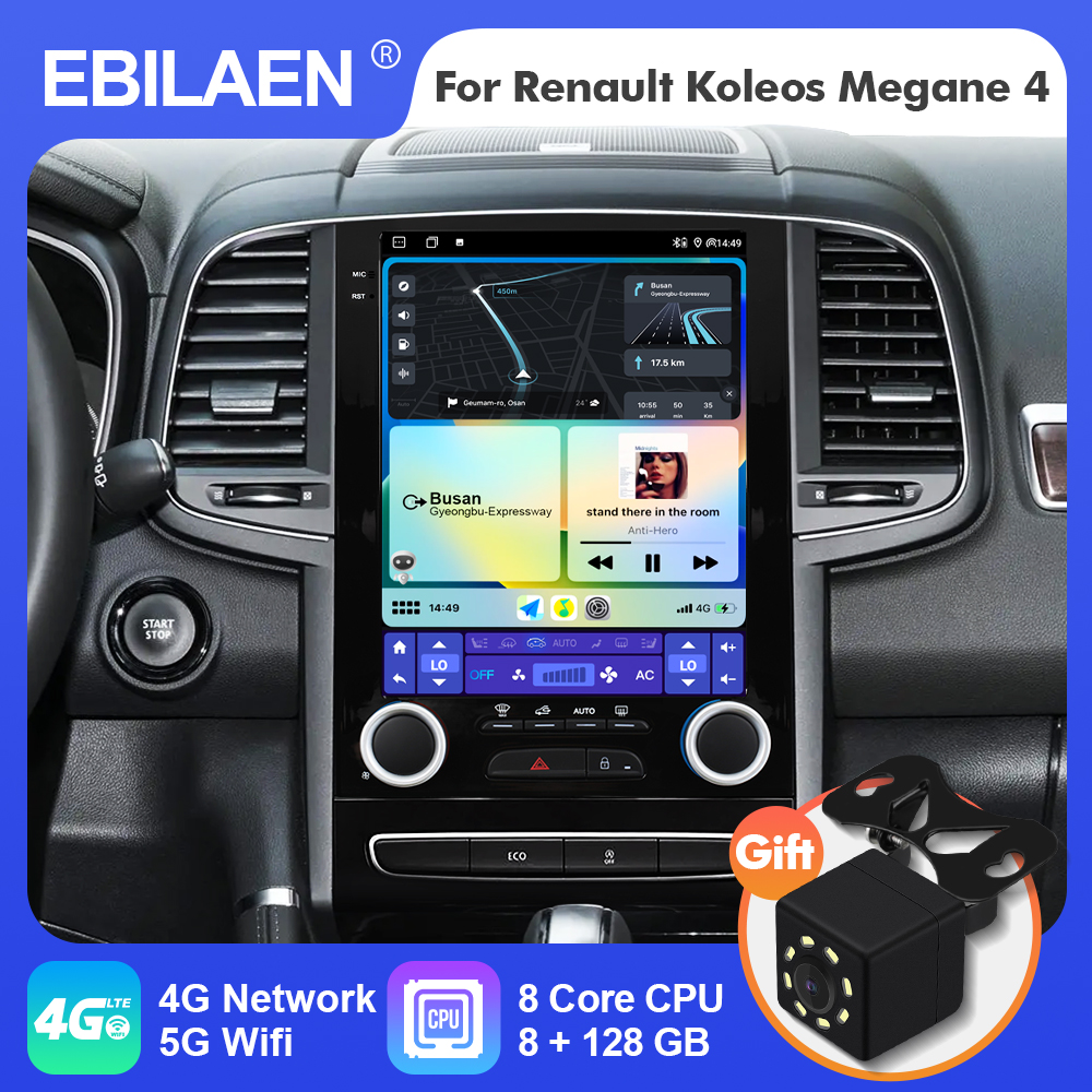 EBILAEN-Autoradio pour Renault Samsung SM6, Android 12, Limitation GPS, 2 Din, Carplay, Isman, Koleos, Megane 4, 2017-2019 n° 1