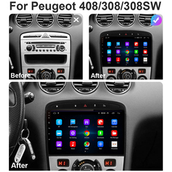 Autoradio Android 10, 4 Go/64 Go, GPS, RDS, DSP, 2DIN, lecteur multimÃ©dia, sans DVD, pour voiture KIT 408, 308SW, 308 small picture n° 2