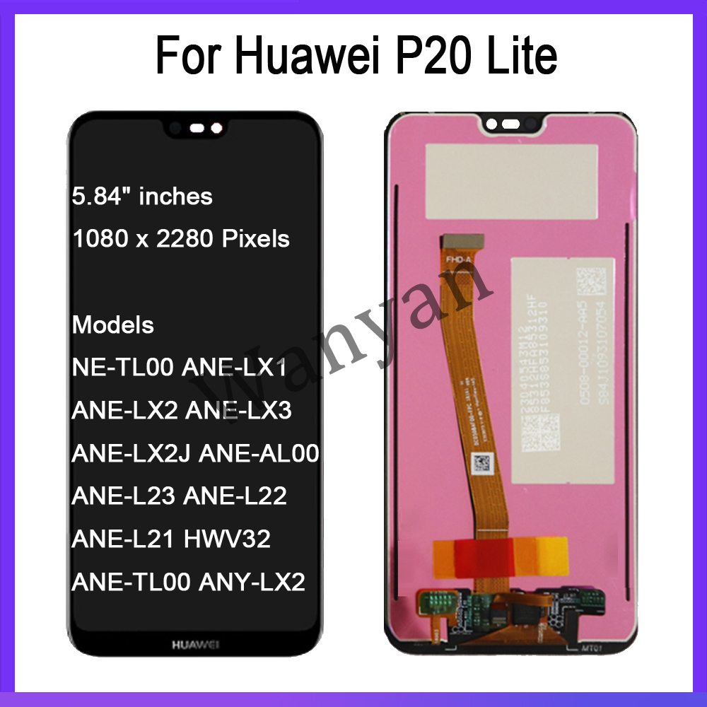 Ã‰cran tactile LCD de remplacement, 5.84 pouces, pour Huawei P20 Lite, original n° 2