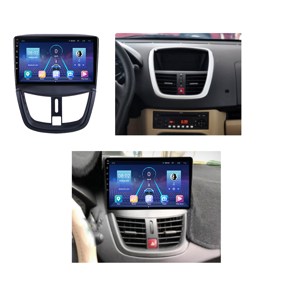 JUSTN183-Autoradio Android pour KIT 207 2006-2016, Navigation StÃ©rÃ©o, Limitation GPS, Lecteur VidÃ©o Carplay Sans Fil n° 2