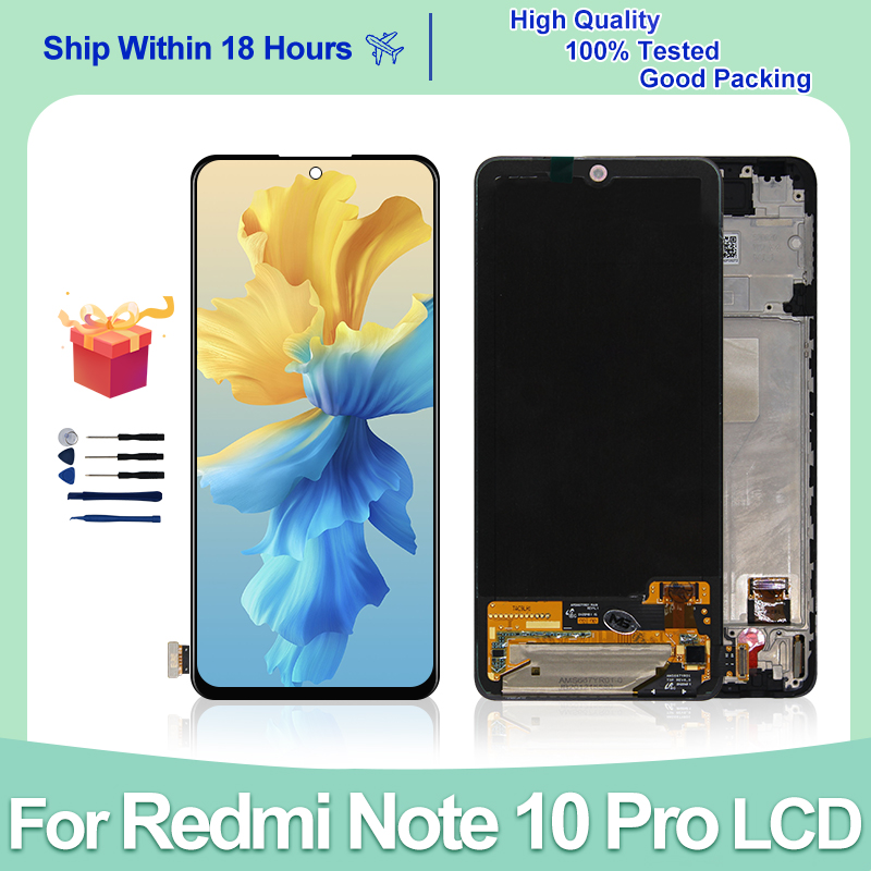 Ã‰cran LCD AMOLED de remplacement avec cadre pour Xiaomi Redmi Note 10 Pro, 6.67 pouces, M210, 6G, piÃ¨ces de HÃ©bergements eur d'Ã©cran avec cadre n° 1