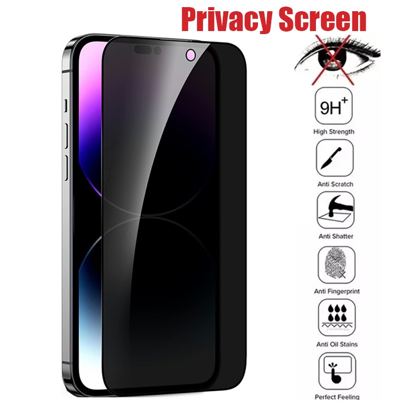 Écran de confidentialité noir pour iPhone, verre de protection anti-espion pour iPhone 11 12 Pro 13 Mini, 14 Pro Max 7 8 6 6S Plus Poly XS Max n° 1
