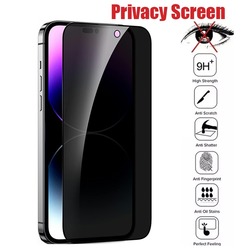 Écran de confidentialité noir pour iPhone, verre de protection anti-espion pour iPhone 11 12 Pro 13 Mini, 14 Pro Max 7 8 6 6S Plus Poly XS Max