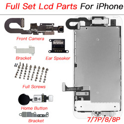 Ensemble complet de piÃ¨ces LCD de remplacement pour iPhone 7 8 Plus, camÃ©ra avant, bouton d'accueil, cÃ¢ble flexible, haut-parleur d'oreille avec toutes les vis small picture n° 1