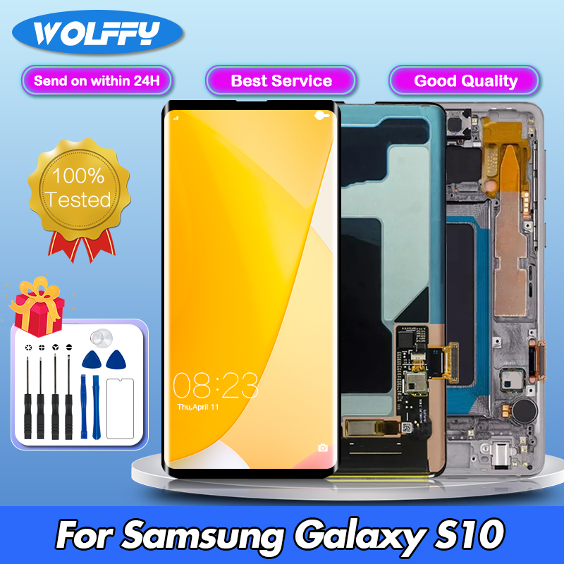 100% Original pour Samsung Galaxy S10 Ã‰cran LCD G973F/DS G973U G973F SM-G973 LCD Ã‰cran Tactile Digitizer PiÃ¨ces De Rechange n° 1