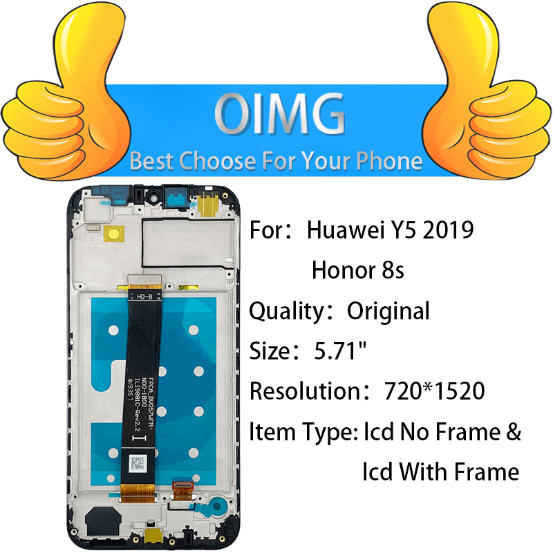 Pour Huawei Y5 2019 Original LCD Écran Avec Cadre Tactile AMN-LX9 LX1 LX2 LX3 Panneau Digitizer Pièces De Rechange Honor 8s n° 6