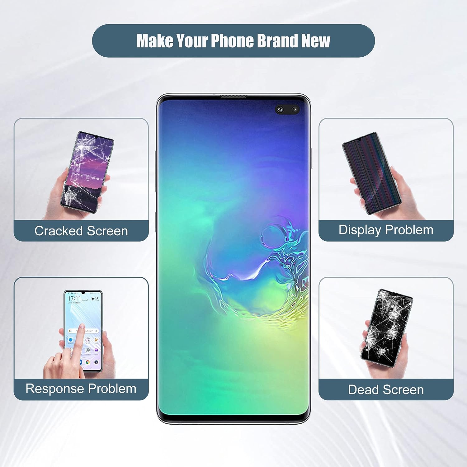 Kit de remplacement d'Ã©cran tactile LCD avec cadre, pour Samsung Galaxy S10 Plus G975f G975u G975w n° 5