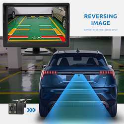 CamÃ©ra de recul de voiture avec moniteur, TFT LCD 5 pouces, Ã©cran numÃ©rique 16:9, entrÃ©e vidÃ©o 2 voies, systÃ¨me de stationnement des barrage small picture n° 5