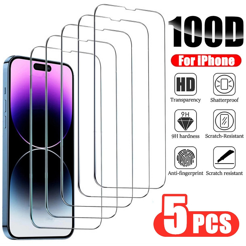 Protecteur d'Ã©cran en verre du Guatemala pour iPhone, 14 13 11 15 Pro Max 12 Mini I Phone XS Poly X 8 7 6S Plus SE 2022, film transparent, 5 piÃ¨ces n° 1