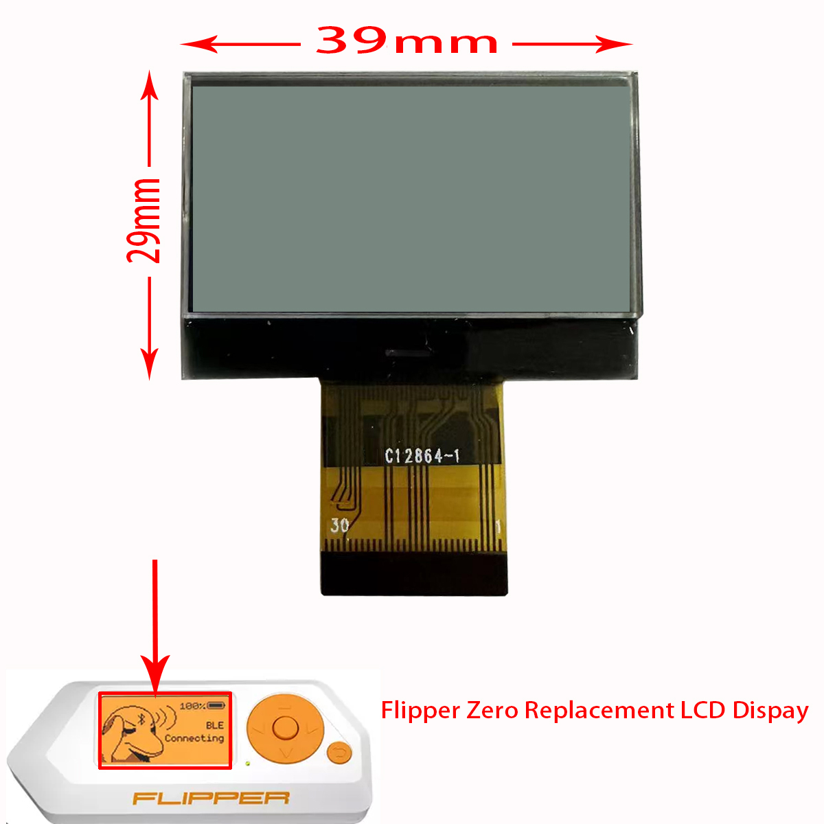 Ã‰cran LCD de remplacement 1.4 pouces pour Flipper ontari, sans rÃ©tro-Ã©clairage, nouvelle version n° 1