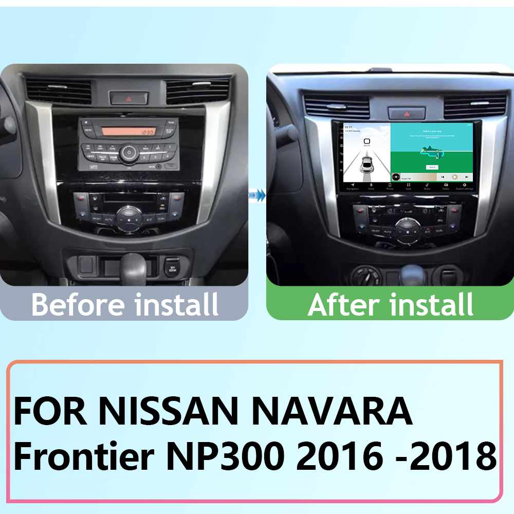 Autoradio pour Nissan Frontier, Navigation GPS, Android Auto, StÃ©rÃ©o, Lecteur de Limitation, Pas de DVD 2Din, 4G, NAVARA NP300 7862-2016, 2018 n° 2