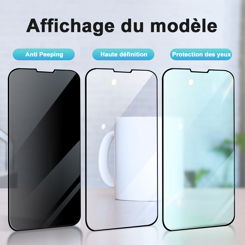 Pomerroom-Protecteur d'Ã©cran privÃ© pour iPhone, verre anti-espion pour iPhone 15, 14, 13, Pro, Max, X, XS, MAX, Poly, Guatemala, 12, 14 n° 5