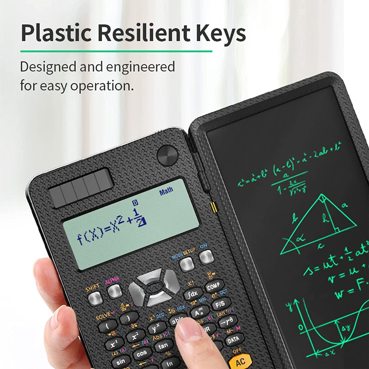 Calculatrice scientifique solaire Portable pliable, avec bloc-notes LCD, 417 fonctions professionnelles, pour Ã©tudiants, mise Ã  niveau 991ES n° 5