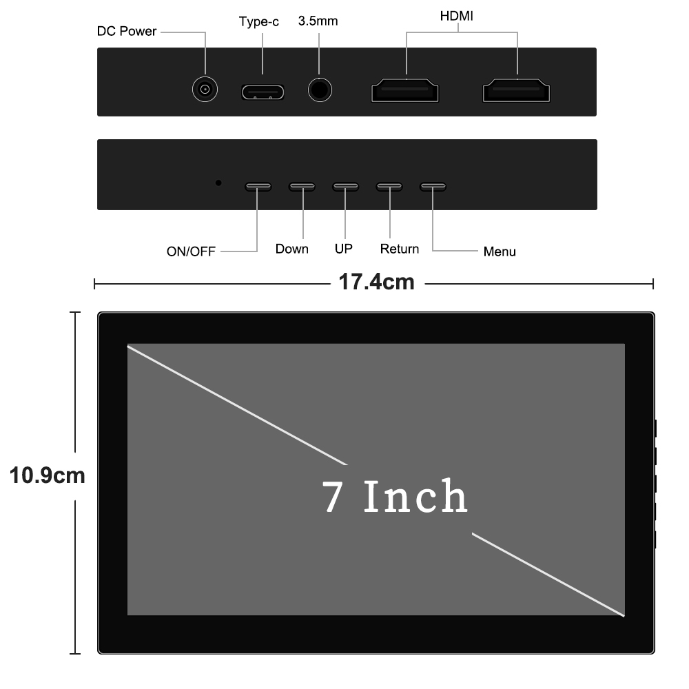 Ã‰cran Tactile Portable de 7 Pouces, 1024x600, Compatible HDMI pour Ordinateur Portable, Switch Xbox, Affichage de la SÃ©rie Raspberry Pi avec Support n° 5